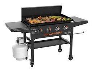 lot 5834 image: Blackstone 36 Griddle with Hard Cover &amp Folding Shelves-Retail $297.00