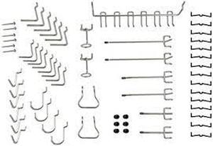 lot 1746 image: Richelieu 23793R Set Of 47 Garage Locking Hooks For Pegboards - Zinc