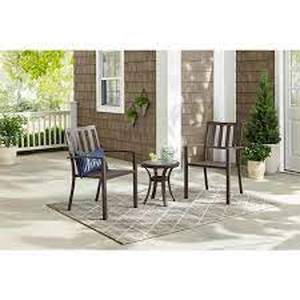 lot 1680 image: 2pk StyleWell Steel KD Slats Chair - Brown