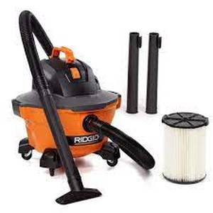 lot 2522 image: RIDGID 6 Gal. 3.5-Peak HP NXT WetDry Shop Vacuum with Filter, Hose and Accessories, OrangesPeaches