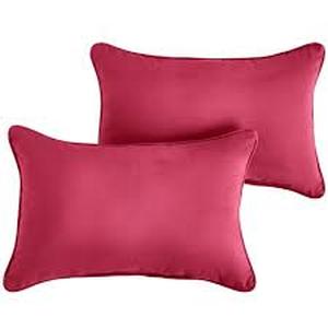 lot 5889 image: Sunbrella 12 x 18 Pink Corded Pillows Set of 2