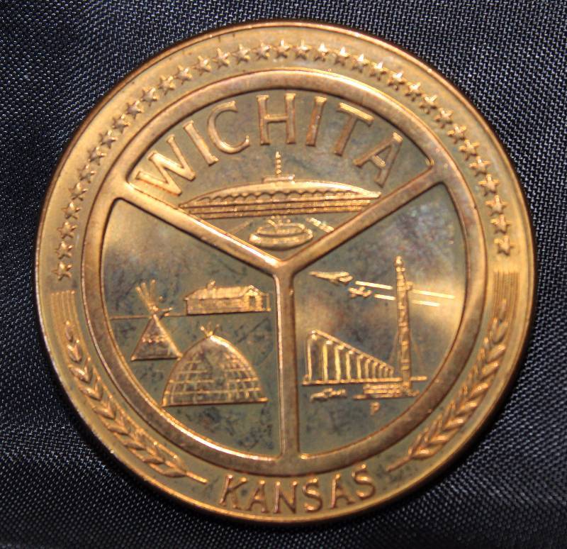 lot 8454 image: Vintage Wichita Centennial Commemorative Coin - NICE From July 1970 - VERY COOL ICT Memorabilia