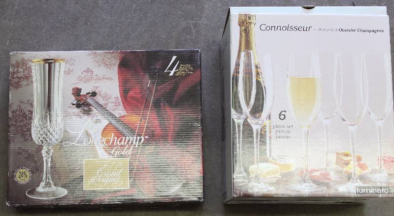 lot 9014 image: Lot of 2 boxes of Champagne Glasses - see pictures