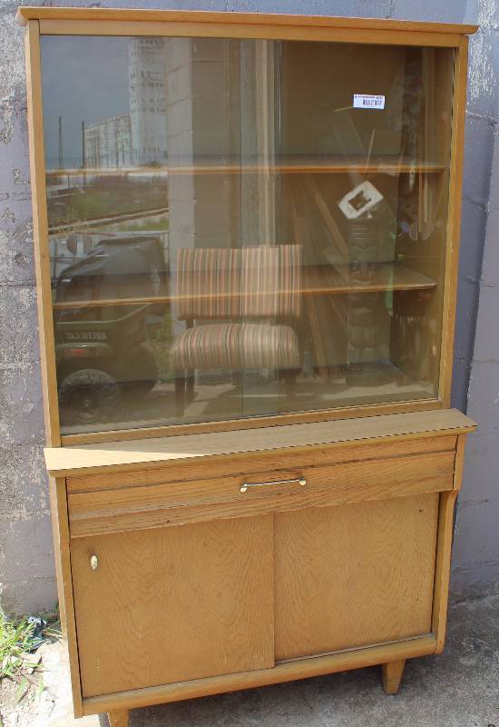 lot 9032 image: Mid-Century China Cabinet by Keller 35-14 x 16-14 x 61 tall