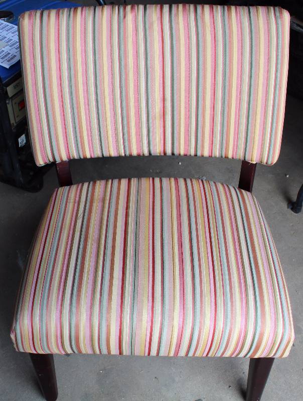 lot 9033 image: Occasional Chair with striped Upholstery