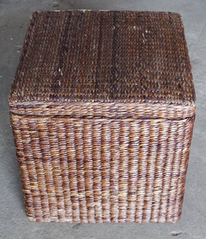 lot 9038 image: Wicker Storage Ottoman - Unique