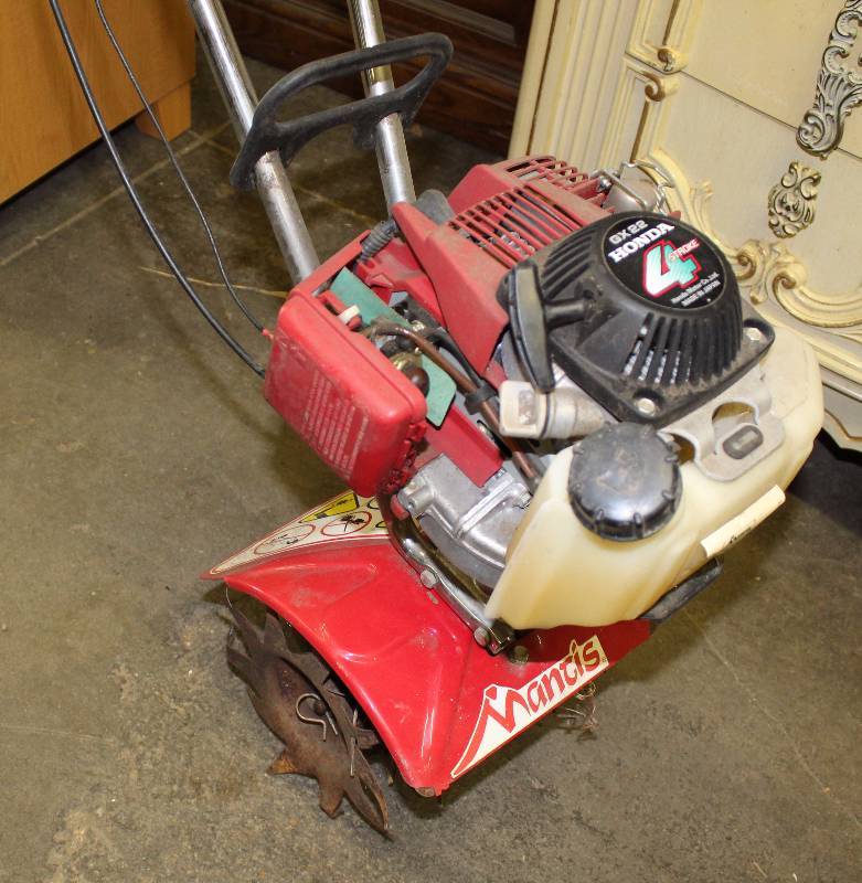 lot 9055 image: Mantis Cultivator w Honda Gx22 Engine