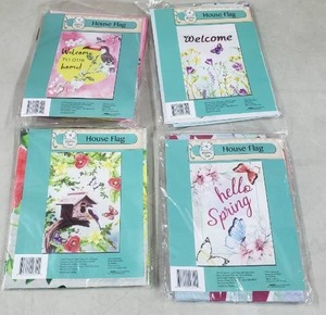 lot 2672 image: Magnolia Creek 28x40 House Flag Set, 4 Pack