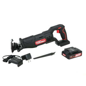 lot 5942 image: Hyper Tough 20V Max Lithium-ion Cordless Reciprocating Saw Variable Speed Keyless Blade Change with 1.5Ah Lithium-Ion Battery and Charger Wood Blade and LED Light
