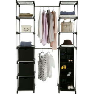 lot 5950 image: Mainstays Closet Organizer 2-Tower 9-Shelves Easy to Assemble Black