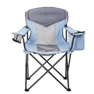 lot 5977 image: Ozark Trail Oversized Mesh Camp Chair with Cooler BlueAqua and Grey Adult