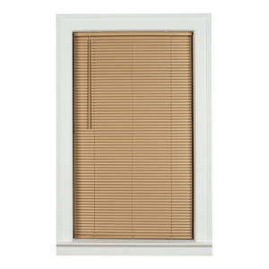 lot 1817 image: Mainstays 1-inch Cordless Room Darkening Vinyl Blinds, Khaki 47Wx64L