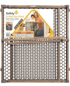 lot 3684 image: Safety 1st Vintage Grey Wood Doorway Gate