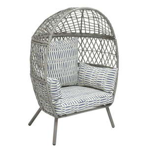lot 1777 image: Better Homes &amp Gardens Ventura Outdoor Kids Stationary Egg Chair, Gray-Retail $124.00