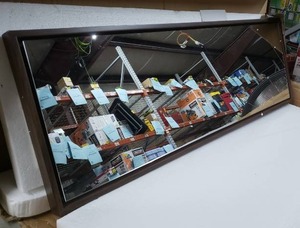 lot 2648 image: 48x16 Dark Wood Framed Mirror