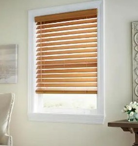 lot 5944 image: 2.5 Cedar Cordless Faux Blinds 39 Wide