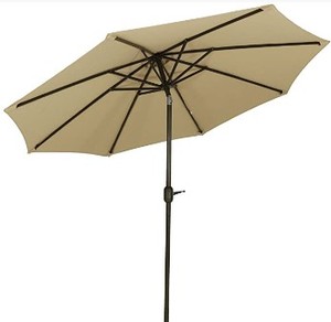 lot 5964 image: Sunbrella Aluminum 10 Auto-Tilt Market Tan Pati Umbrella&nbsp(stock photo approximate)