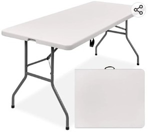 lot 1850 image: Lifetime 6ft Folding Table White