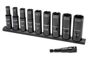lot 2626 image: Husky 38 in. Drive Thin Wall Deep Impact Socket Set SAE (10-Piece)