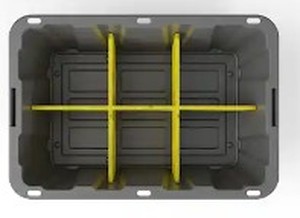 lot 3642 image: Organize It 27Gal Tough Tote Divider 2 Pack