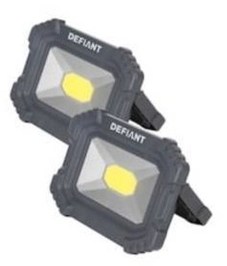 lot 3665 image: DEFIANT 2000 Lumen Rechargeable Magnetic Utility Light with Power Bank (2-Pack)