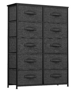 lot 1833 image: YITAHOME 10 Drawer Dresser Fabric Storage Tower Graphite&nbsp(color varies from stock photo)