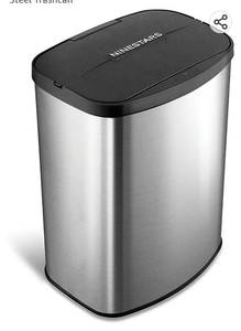 lot 23185 image: Nine Stars DZT-8-1c Infrared Touchless Stainless Steel Trashcan