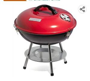 lot 61145 image: Cuisinart CCG190RB Inch BBQ, 14 x 14 x 15, Portable Charcoal Grill, 14 (Red)