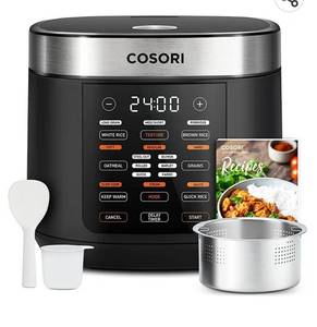 lot 61152 image: COSORI Rice Cooker Large Maker 10 Cup Uncooked 18 Functions, Japanese Style Fuzzy Logic Micom Technology, Texture Optional, 50 Recipes, Stainless Steel Steamer, Warmer, Timer, Olla Arrocera Electrica