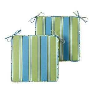 lot 61155 image: Greendale Home Fashions 2-piece Outdoor Square Chair Pad Set, 17X9X18