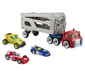lot 61166 image: Transformers Playskool Heroes Rescue Bots Academy Road Rescue Team Trailer 4-Pack Converting Toy