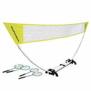 lot 61168 image: EastPoint Sports Easy Setup Badminton Net Set -5 Feet- Features Carry Storage Built-in Base, Weather Proof Material - Includes Badminton Net, 4 Rackets and 2 Shuttlecocks (Color May Vary)