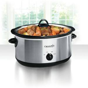 lot 61184 image: Crock-pot Oval Manual Slow Cooker 8 quart Stainless Steel (SCV800-S)
