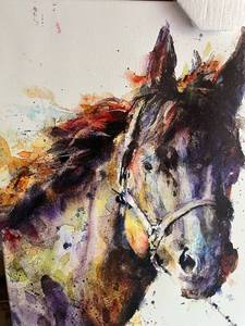 lot 30028 image: CANVAS HORSE PAINTING 2x3