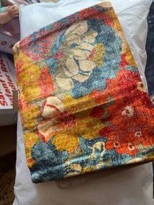 lot 30032 image: FLORAL LUMBAR PILLOW