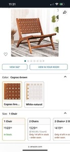 lot 30050 image: LUE BONA LEATHER WOVEN ACCENT CHAIR