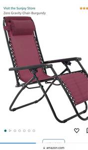 lot 30021 image: ZERO GRAVITY CHAIR BURGUNDY