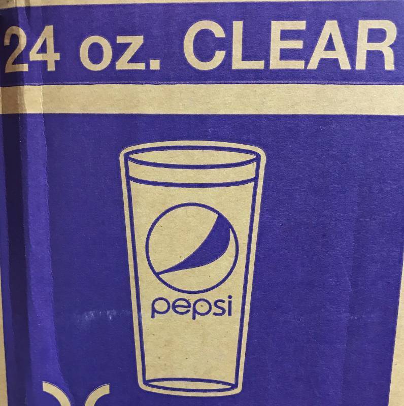 lot 3335 image: 12 Brand New 24 oz. Clear Frosted PEPSI logo Tumblers