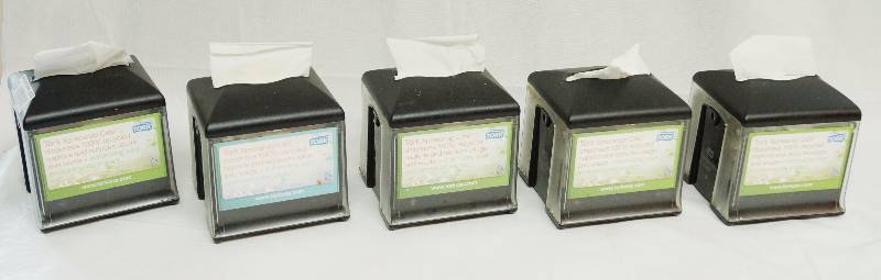 lot 4165 image: Lot of 5 - Commercial Napkin Dispensers - TORK - Xpressnap Caf - Full of Napkins