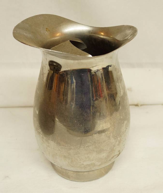lot 4179 image: Stainless Steel Water Pitcher - nice but needs cleaned up