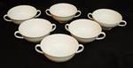 Lot of 6 china two handled soup bowls - white - nice - These have that fine china 