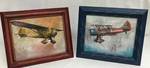 Lot of 2 bi-plane pictures framed - pictures measure 8'x 11' - frames and pictures are in very nice condition