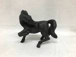 Ceramic horse statue - mare - wild horse in cool pose - Black - nice!