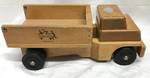 Wooden toy truck with flat bed trailer - very sturdy, awesome toys! See photos for size. This is really cool!