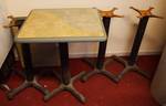 Lot of 4 matching restaurant tables - 2 seaters - Very Heavy / Sturdy - All table tops are in nice condition. Plumold Brand - Base is 29