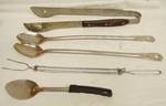 Lot of LONG Utensils - Stainless Steel Spoons, Tongs and telescoping fork - see photo