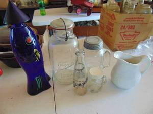 lot 4575 image: Vintage jars and Orangette bottle