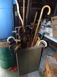 lot 4749 image: Stand full of canes and walking sticks