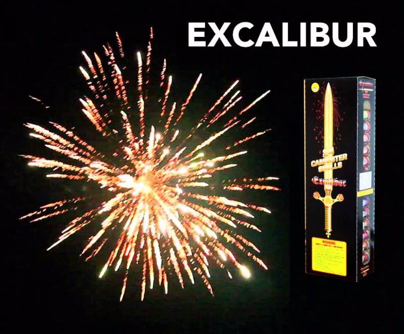 lot 2074 image: Firework - Excalibur - 24 Canister Shells #1 in the World - Dont pay the List Price of $89.99 BID to Win here - Pick up July 2nd