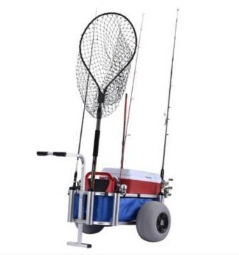 Outdoor Fishing Rolling Wheel Wagon,Beach Fishing Cart,Pier and Beach Cart  – Fish and Marine Carts，500lbs (Blue)